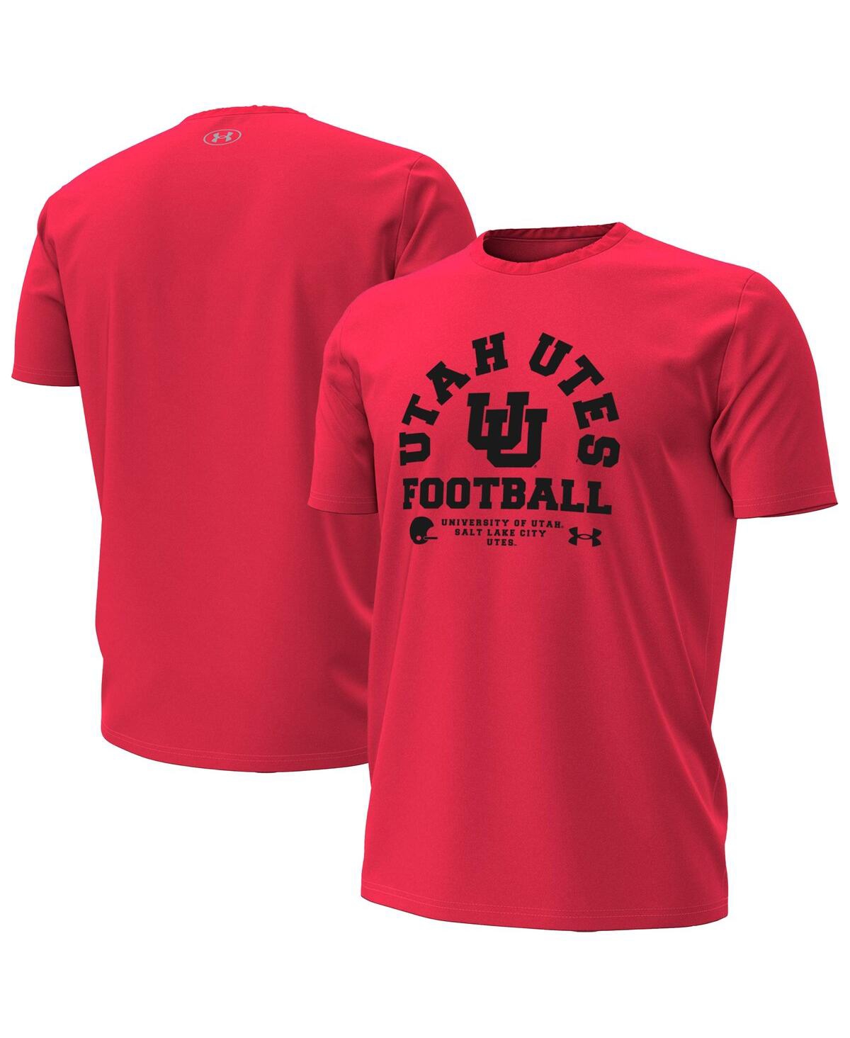 Men's Red Utah Utes 2025 Sideline Football Performance T-Shirt - Red