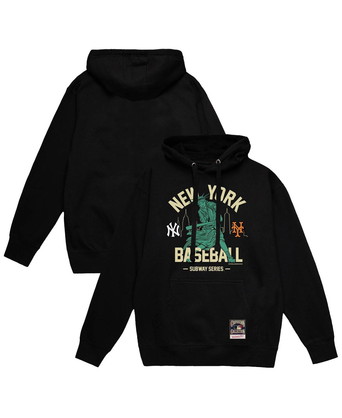 Men's Black New York Yankees vs. New York Mets Subway Series Swinging Liberty Pullover Hoodie - Black