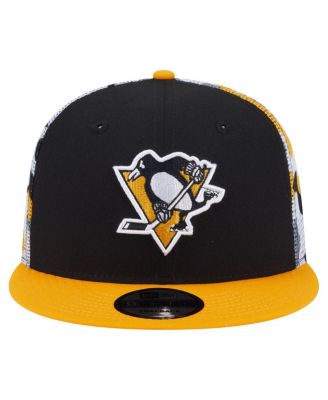 Men's Black/Gold Pittsburgh Penguins Camo Meshback 9FIFTY Snapback Hat