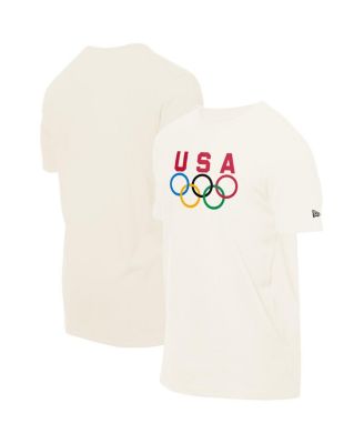 New Era - Men's Cream Team USA 5 Rings Chrome T-Shirt