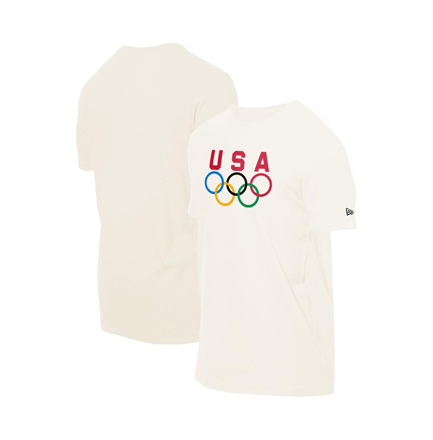 Мужская футболка New Era Cream Team USA 5 Rings Chrome — фото 1