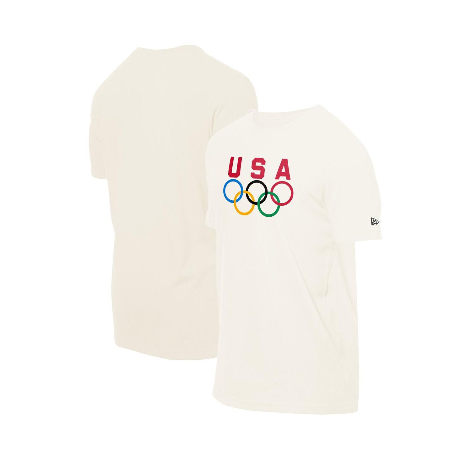Men's Cream Team USA 5 Rings Chrome T-Shirt