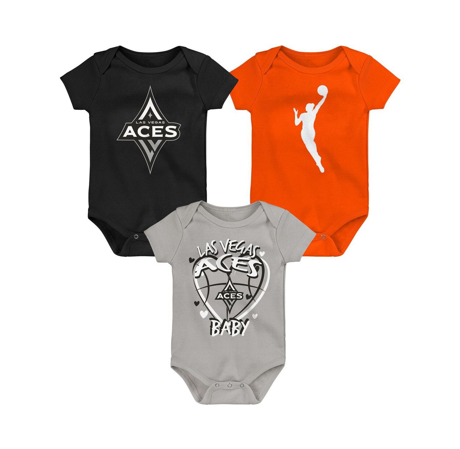 Baby Boys and Girls 3-Piece Las Vegas Aces Slide Home Creeper Set