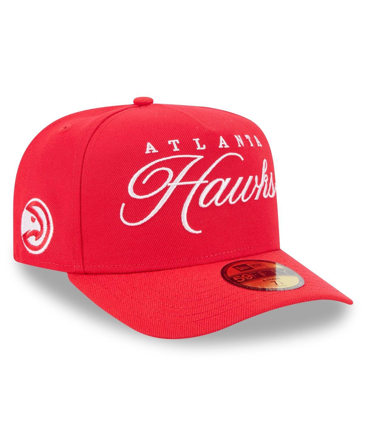 New Era Men's Red Atlanta Hawks 2025 Nba Draft A-frame 59fifty Fitted Hat In Red