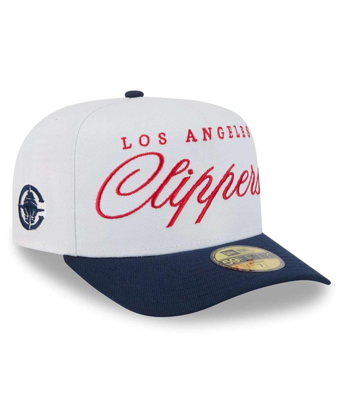 Men's White/Navy La Clippers 2025 Nba Draft A-Frame 59FIFTY Fitted Hat - White, Navy