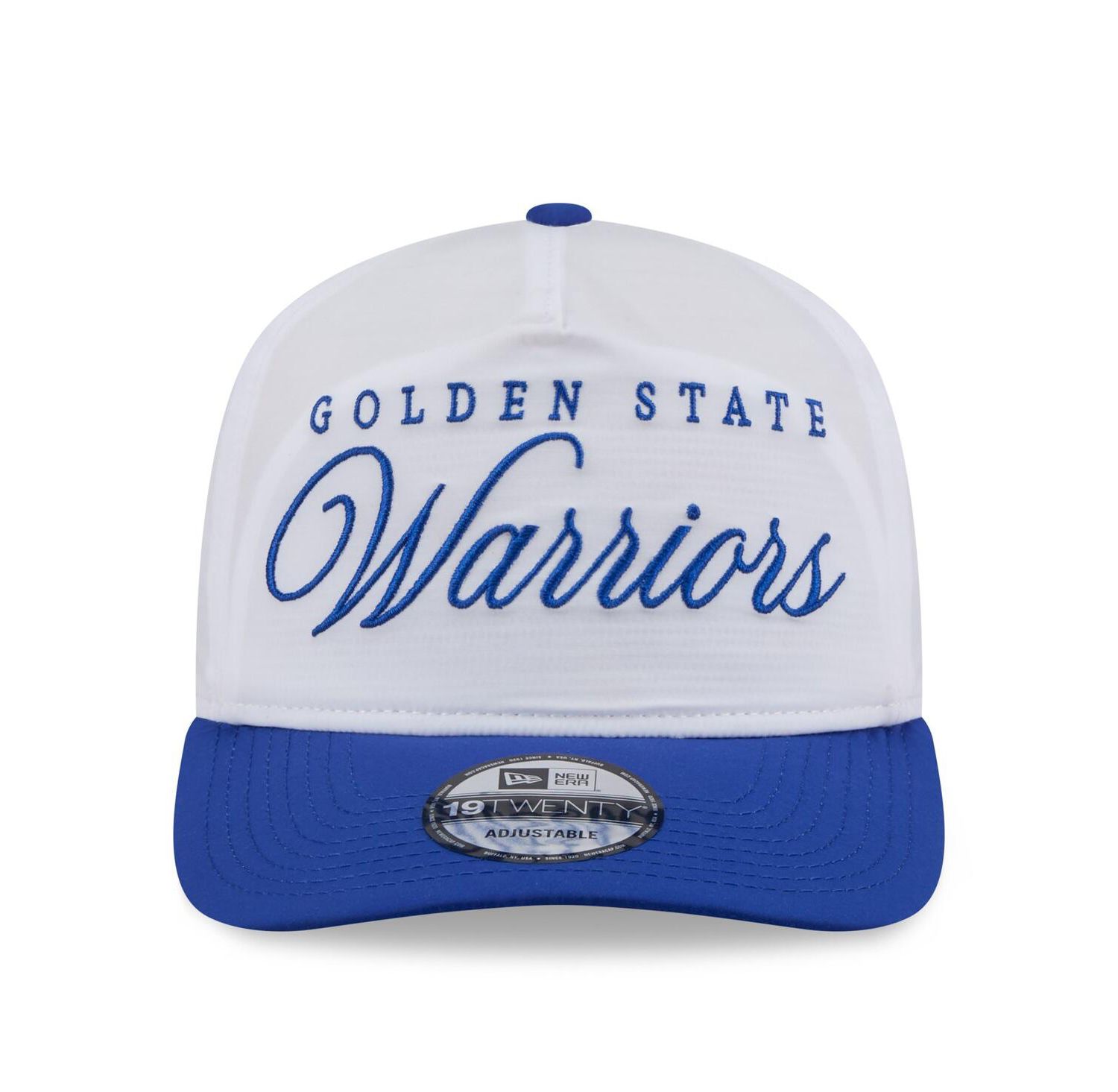 Men's White/Royal Golden State Warriors 2025 NBA Draft On-Stage Nylon 19TWENTY Adjustable Hat