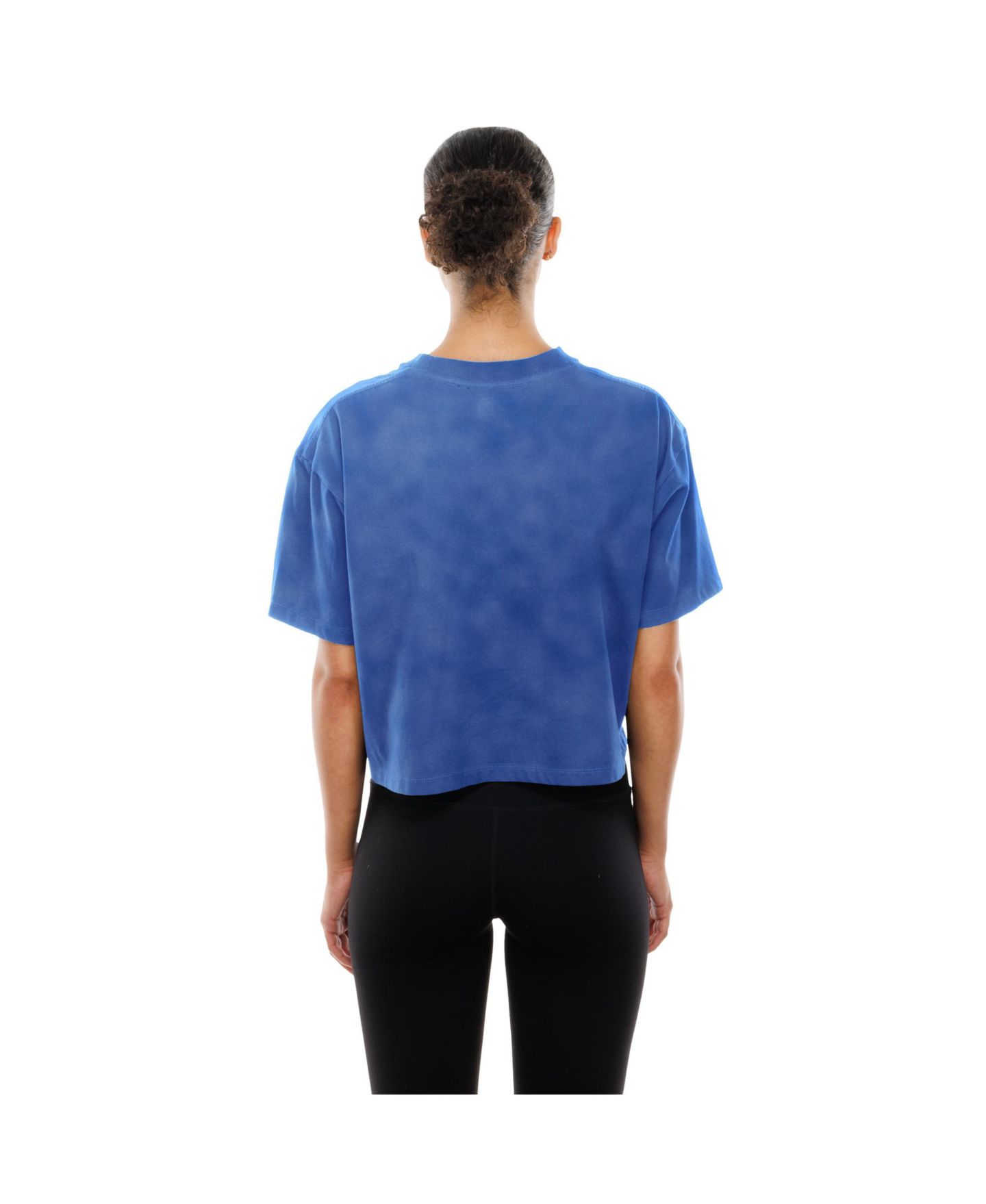 Женская футболка New Era Blue Detroit Lions Cropped Boxy Sport Classics Mineral Wash — фото 3