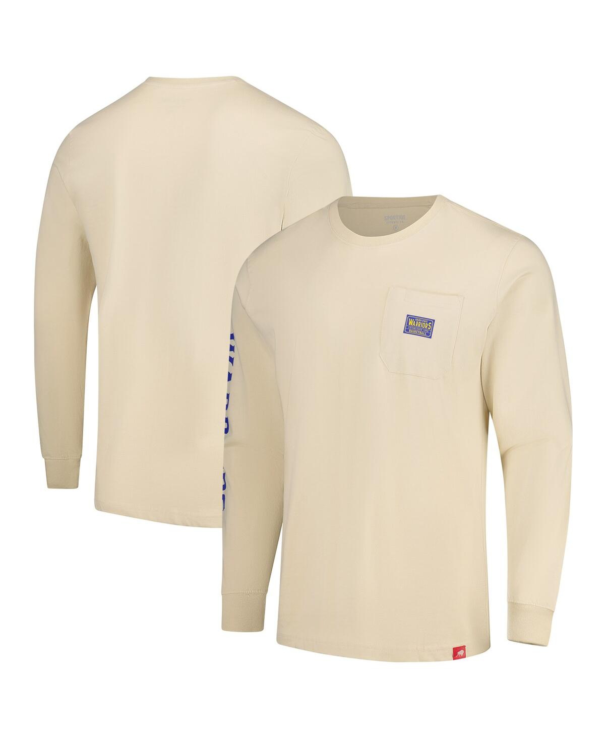 Men's and Women's Cream Golden State Warriors Wales Heavyweight Pocket Long Sleeve T-Shirt - Cream