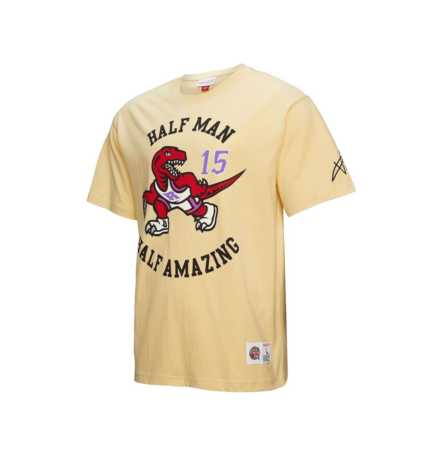 Мужская футболка Mitchell & Ness Vince Carter Cream Toronto Raptors Premium — фото 5