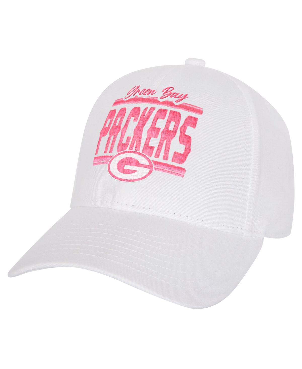 Outerstuff Kids' Big Girls Green Bay Packers All White Structured Adjustableâ Hat