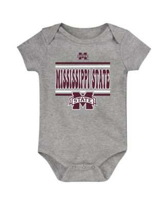 Newborn 3-Pack Maroon Mississippi State Bulldogs Sunday Comics Bodysuit Set