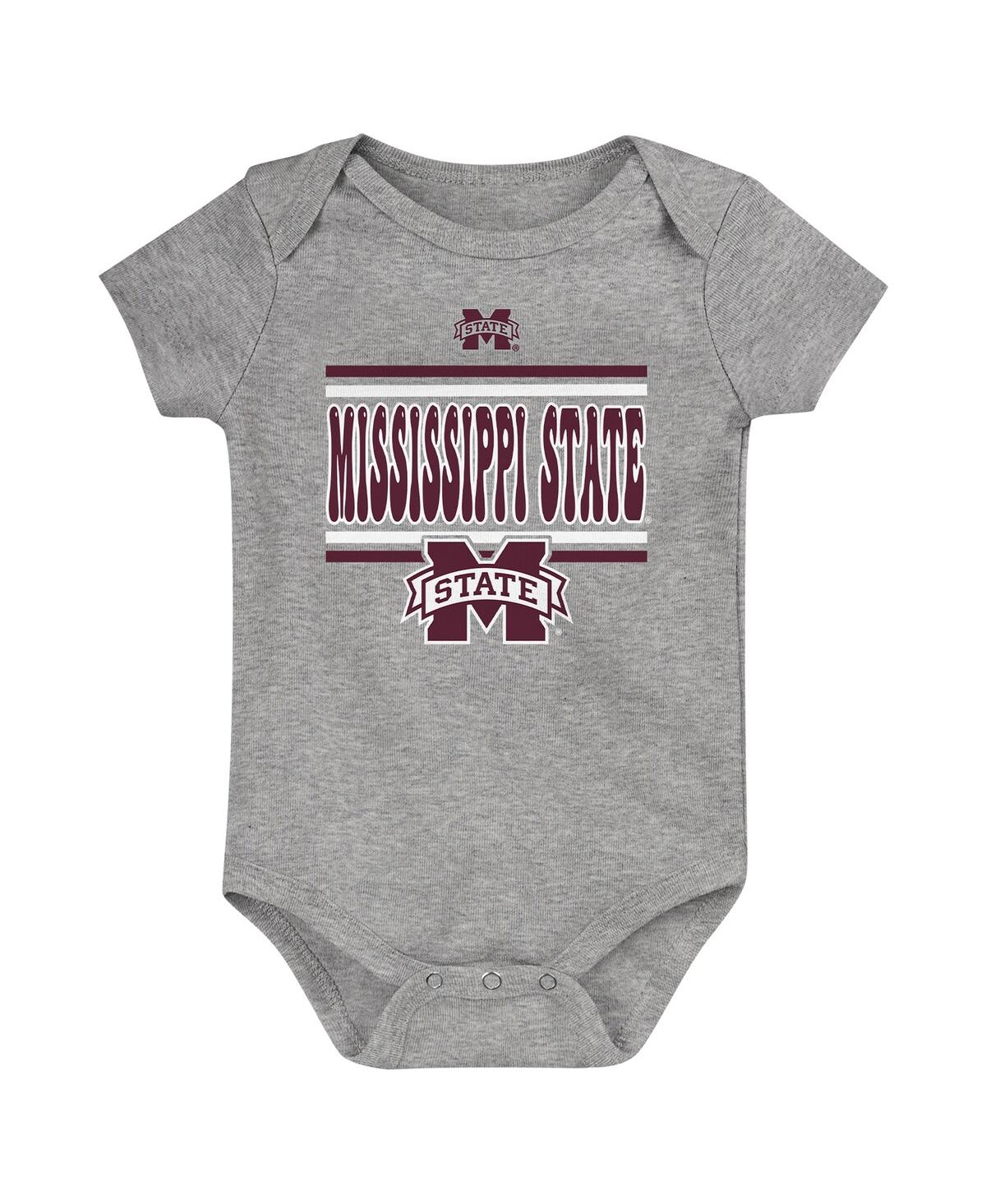 Outerstuff Newborn 3-pack Maroon Mississippi State Bulldogs Sunday Comics Bodysuit Set In Multi