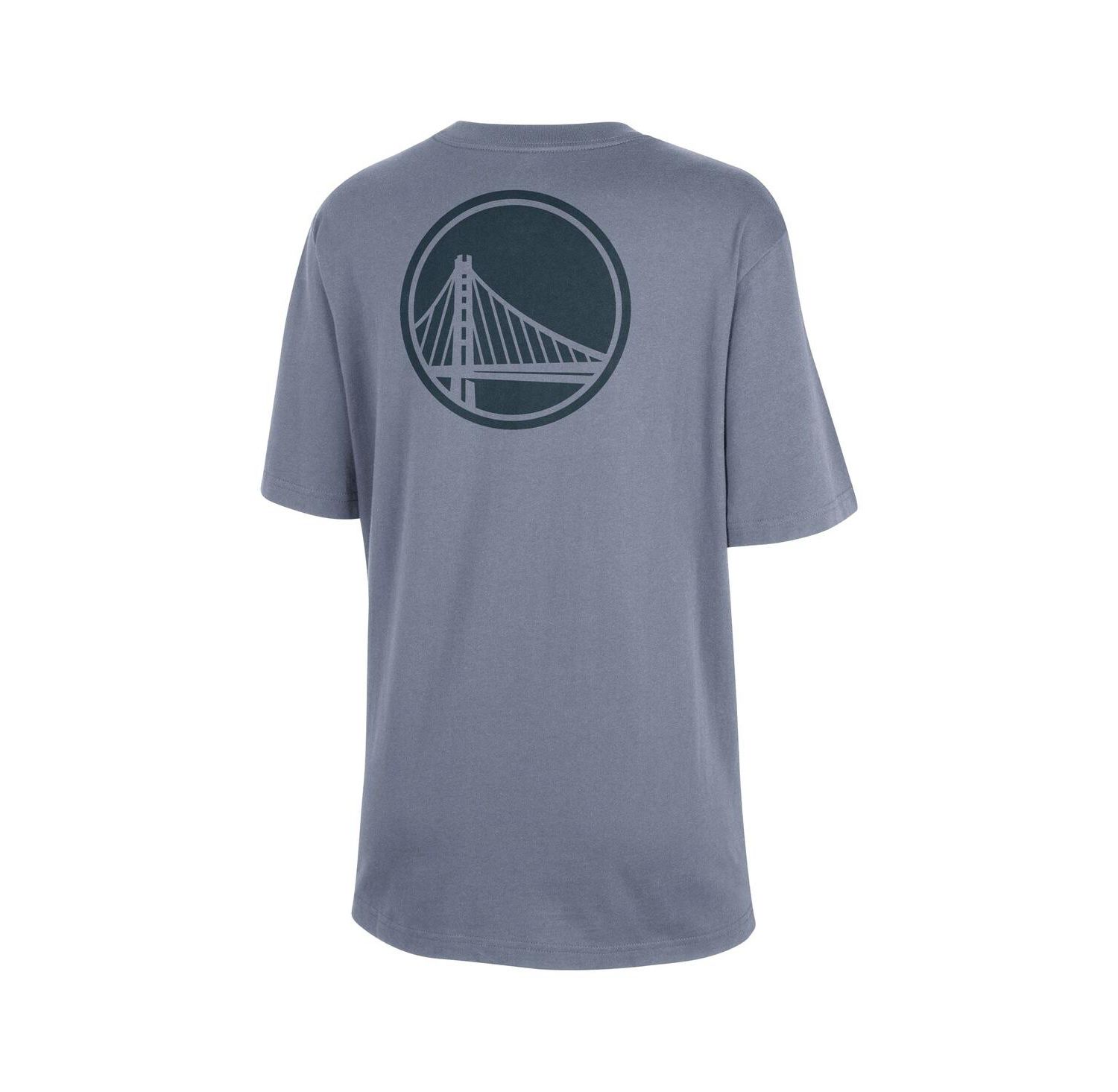 Women's Ash Golden State Warriors Courtside Statement Edition Boyfriend T-Shirt