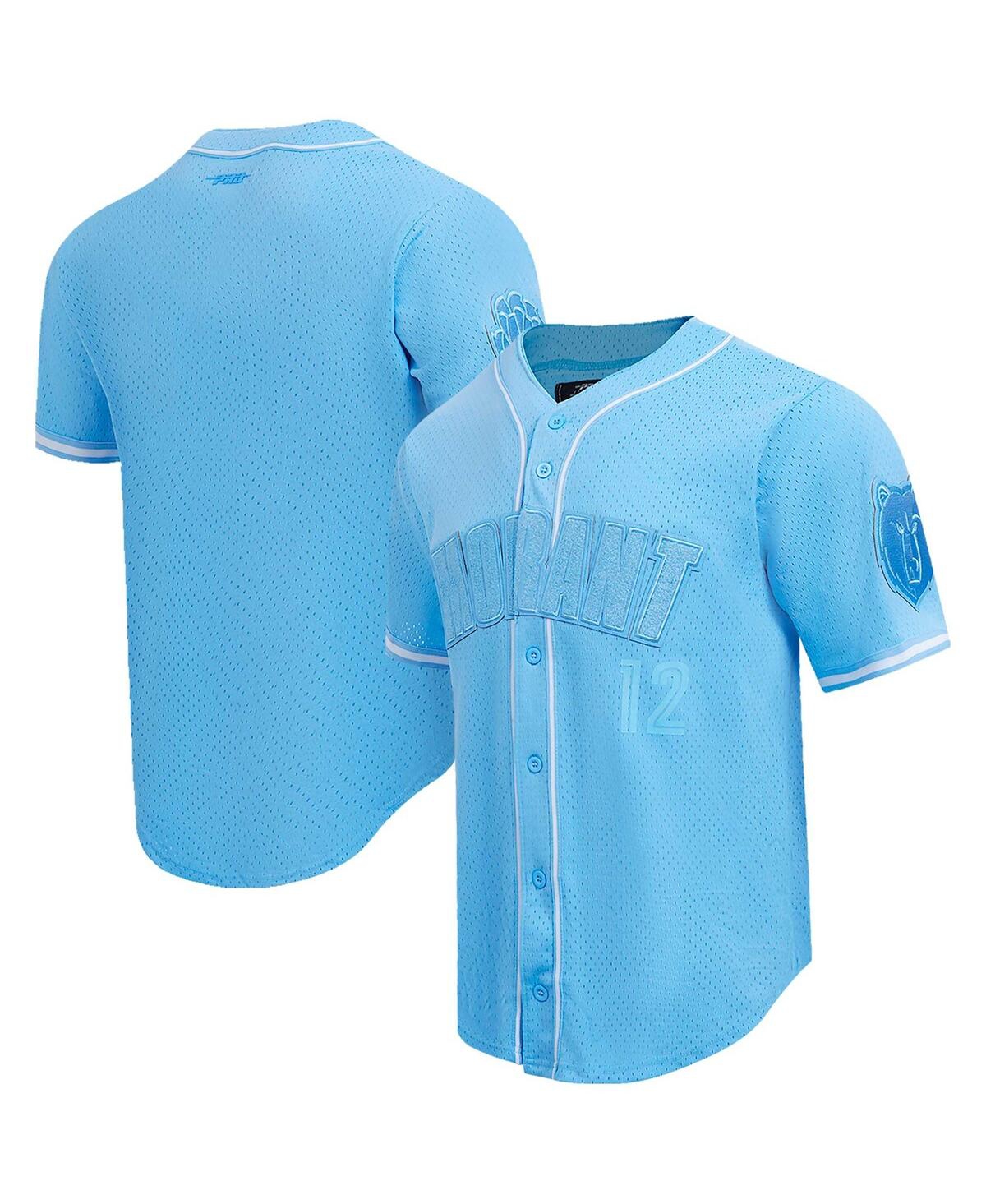 Men's Ja Morant Light Blue Memphis Grizzlies Triple Tonal Mesh Button-Up Shirt - Light Blue