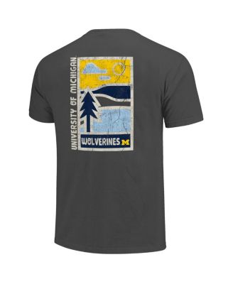 Men's Graphite Michigan Wolverines Comfort Colors Minimal Vista Distressed Graphics T-Shirt