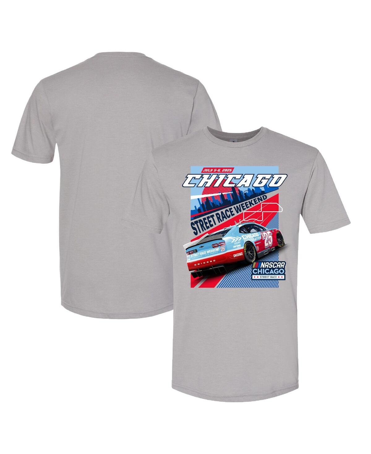 Nascar Men's Gray 2025 Nascar Chicago Street Race Event Car T-Shirt - Gray