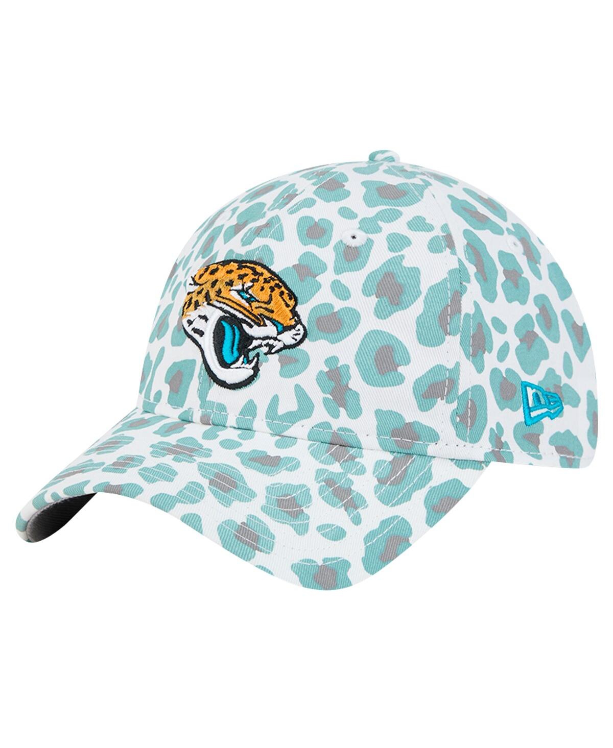 New Era Preschool White Jacksonville Jaguars Active Leopard 9twenty Adjustable Hat In Green