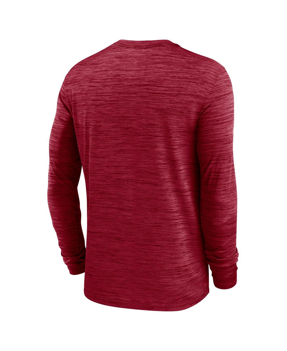 Nike Men's Red Team Usa Training Velocity Long Sleeve Performance T-shirt In Burgundy