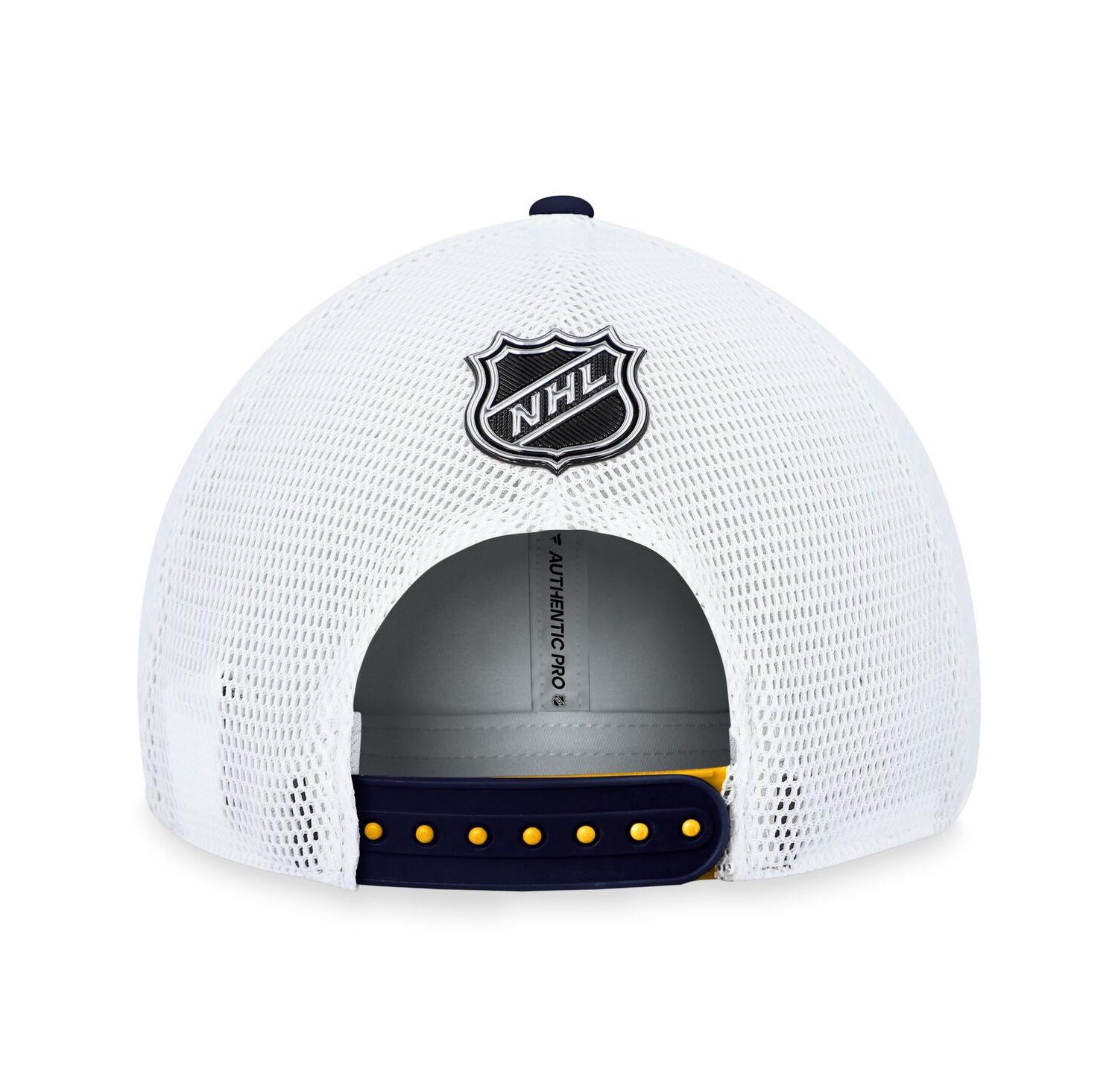 Men's Gold St. Louis Blues Authentic Pro Rink Trucker Adjustable Hat