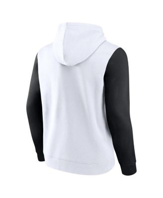 Men's White/Black Utah Jazz Attack Color Block Pullover Hoodie