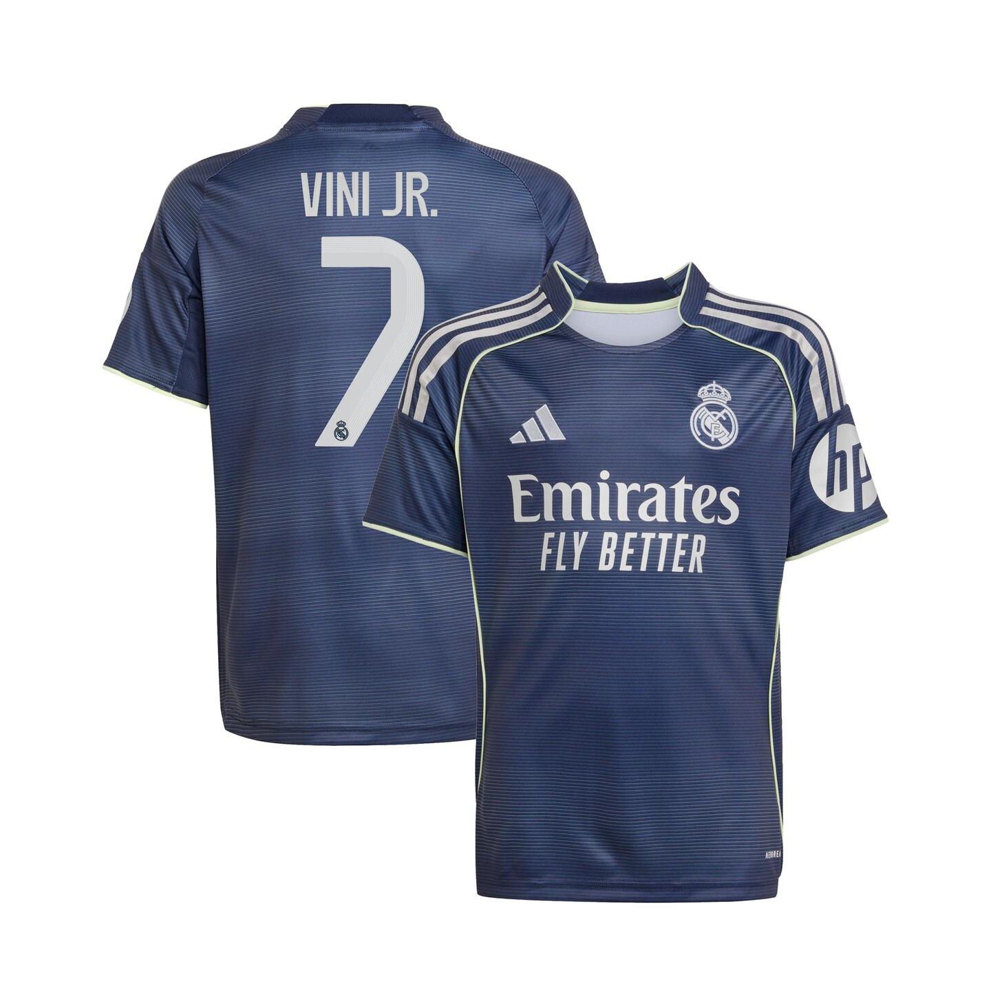 Детское джерси adidas Vini Jr. Real Madrid 2025/26 Away Replica Player, Blue — фото 1