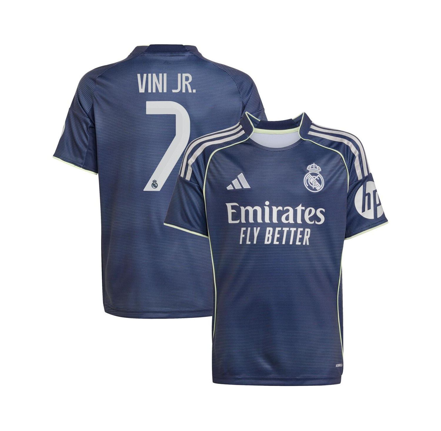 Big Boys and Girls Vini Jr. Blue Real Madrid 2025/26 Away Replica Player Jersey