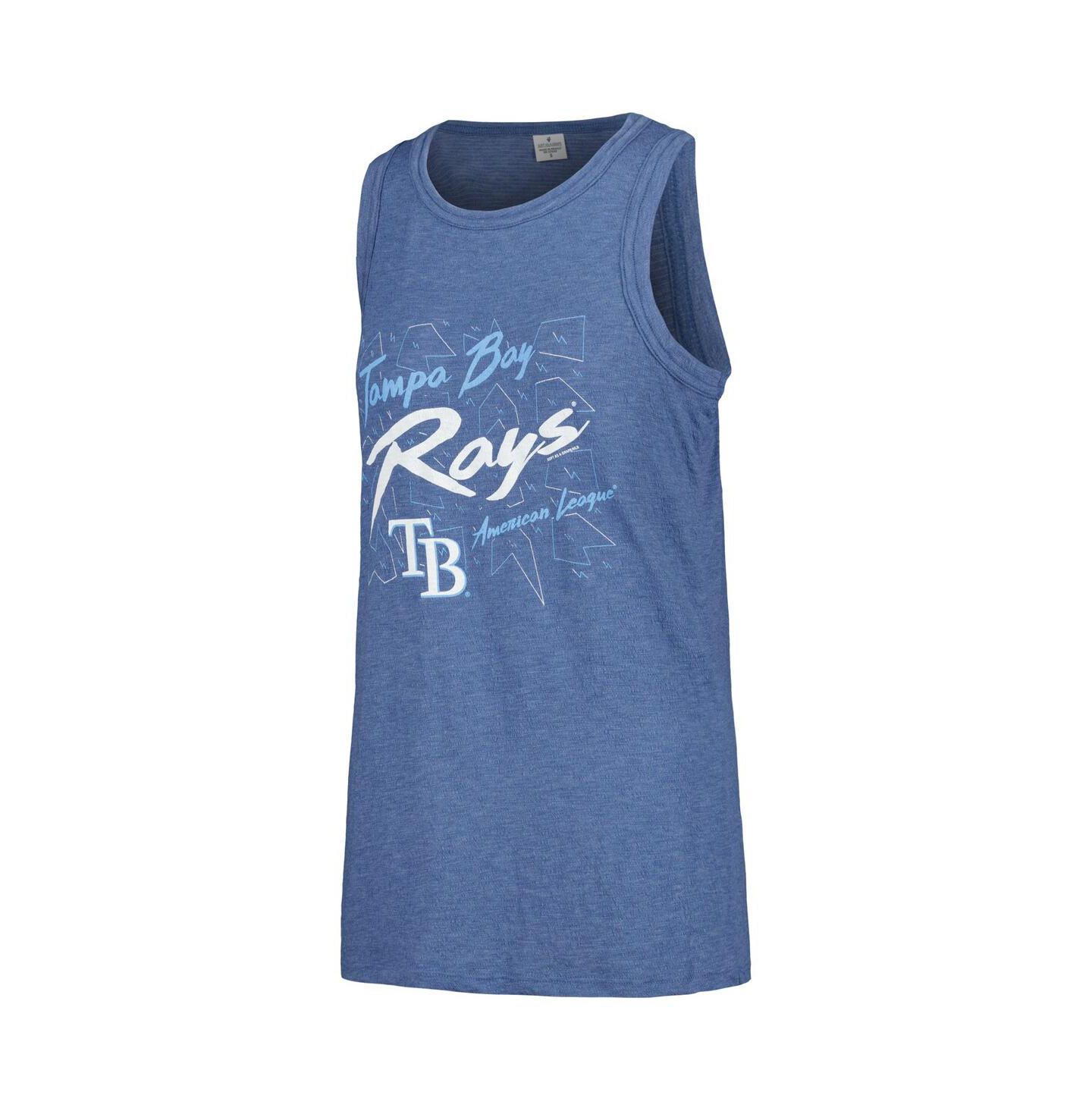 Женский топ Soft As A Grape Navy Tampa Bay Rays Gauze High Neck — фото 3