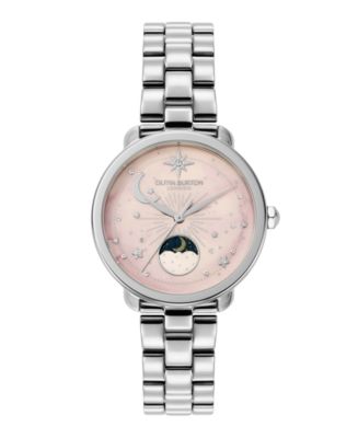 Olivia Burton Women's Moonphase Silver Tone Stainless Steel