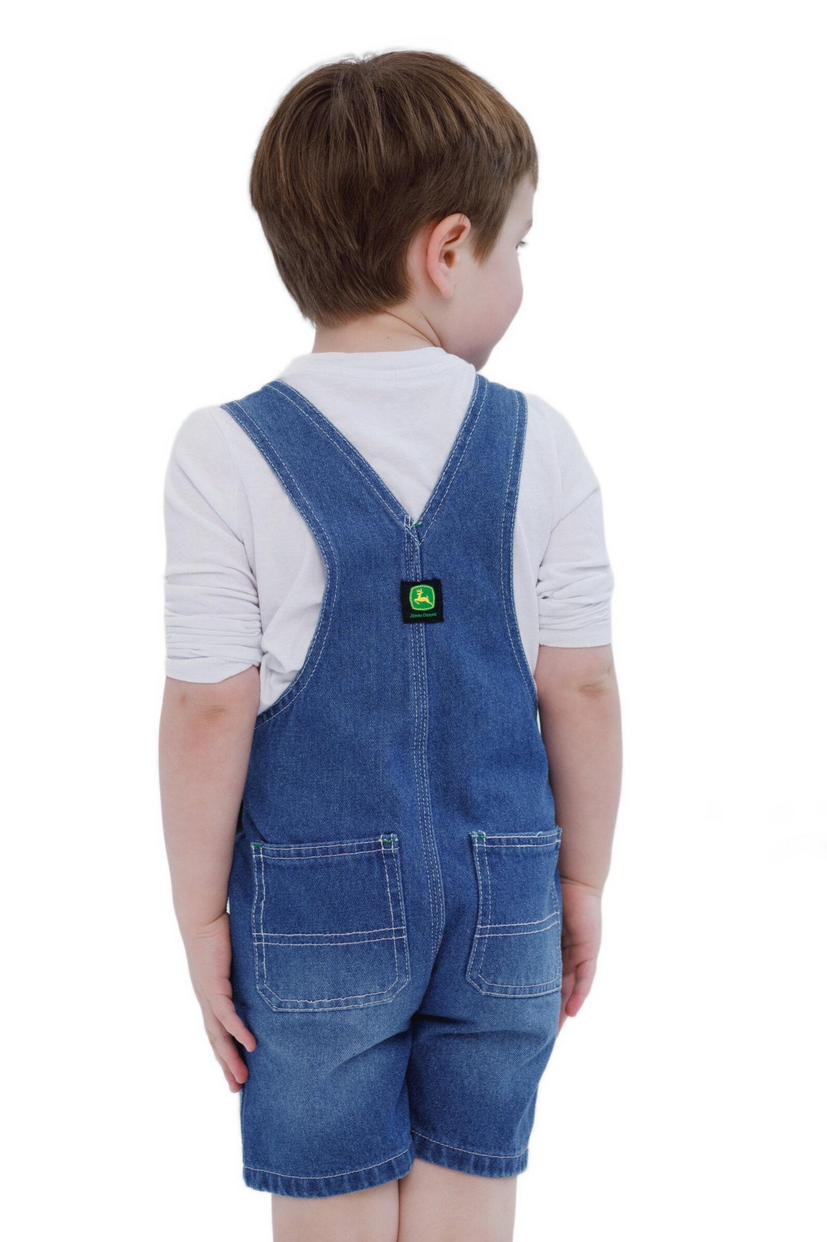 John Deere Toddler Boys Denim Square Neck Short Overalls