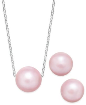 Cultured Freshwater Pearl Classic Jewelry Set in Sterling Silver (8-10mm)