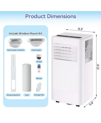 10,000 BTU Portable AC, 3-in-1 Cooling/Fan/Dry Unit for 560 Sq.Ft, Low Noise for Home & Office