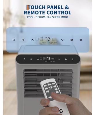 8,000 BTU Portable AC with Remote, 3-in-1 Cooling, Dehumidifier, Fan for 350 Sq.Ft, Grey