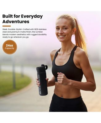 Laguna Triple-Walled Stainless Steel Insulated Tumbler with Straw and Handle, 12-Hour Cooling