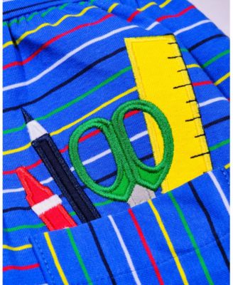 Stripe Knit Dress With School Supplies