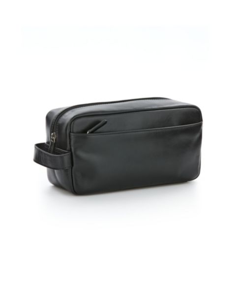 Мужские сумки Perry Ellis Portfolio Leather Travel Kit, цвет: Чёрный