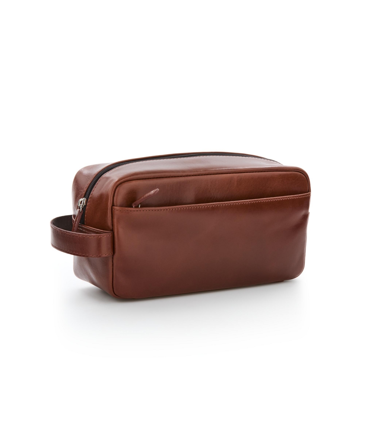 Perry Ellis Portfolio Men's Leather Travel Kit - Tan