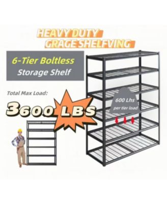 6 Tier Heavy Duty Metal Storage Shelves ,Easy to Assemble ,Adjustable ,Storage Shelves for Basements, Garages and Kitchen,84"H55.1 "W23.6 "D