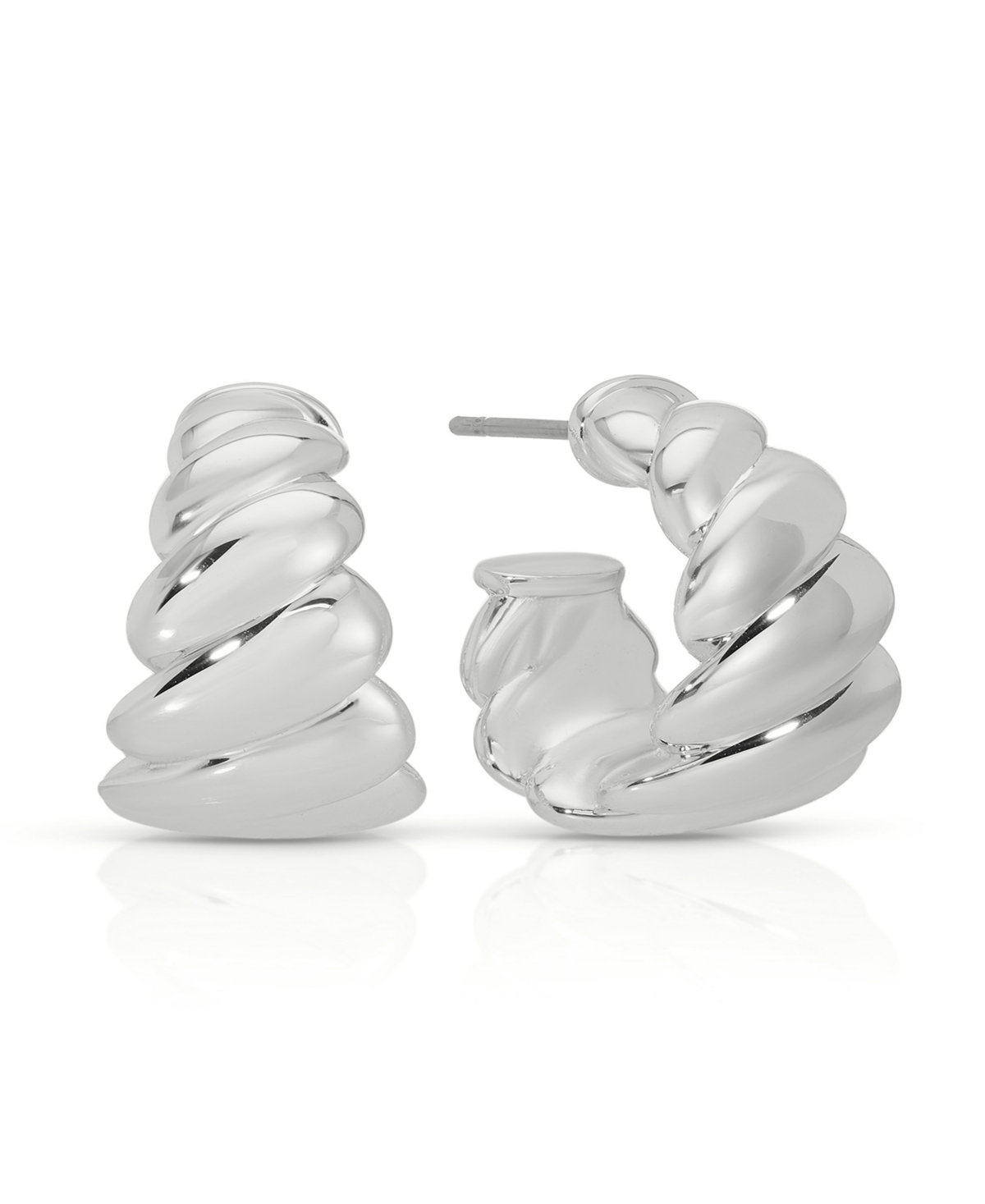 Ettika Twist Of Fate Hoops Earrings In Silver