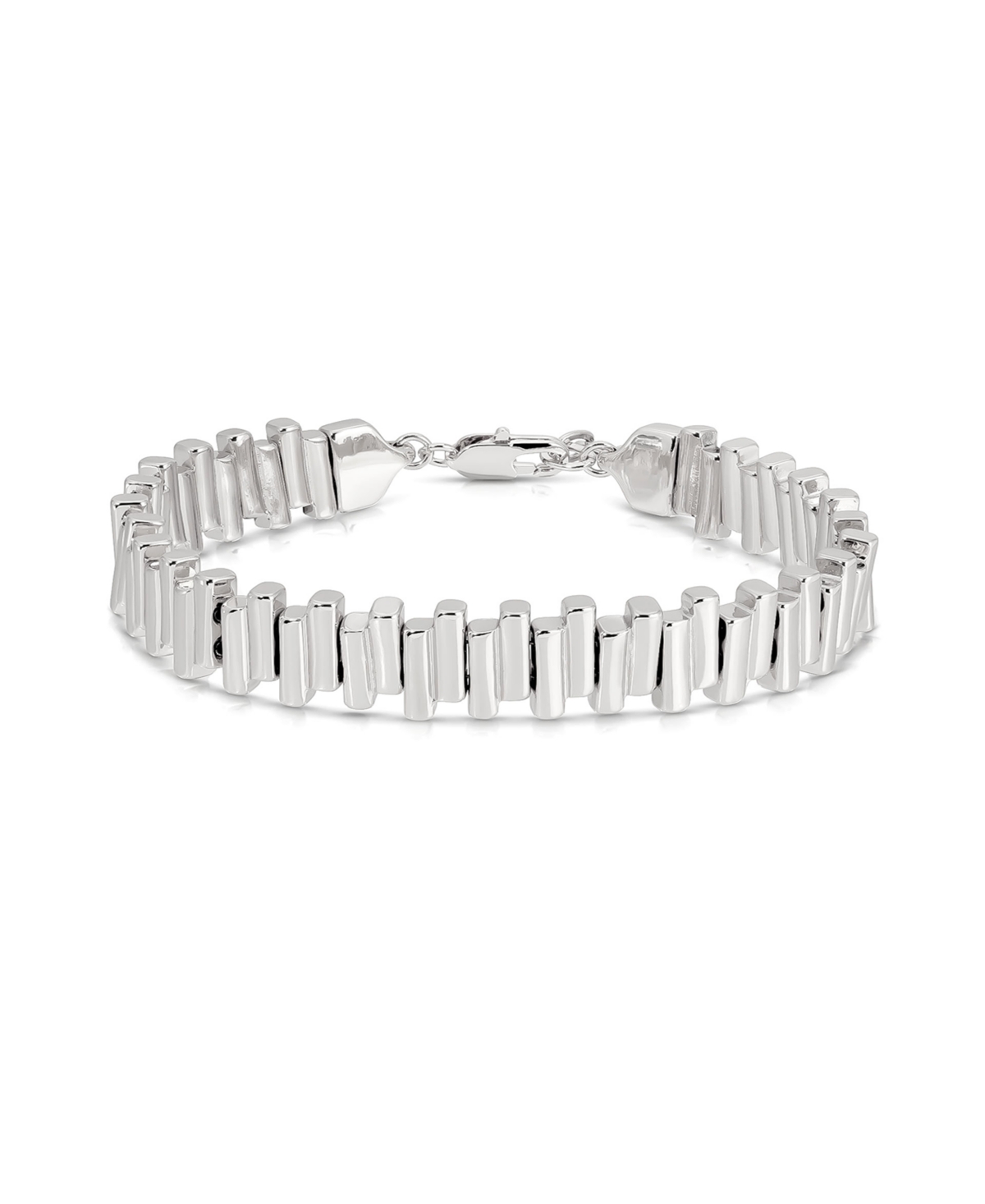 Everyday Link Chunky Rectangle Shape Bracelet - Silver