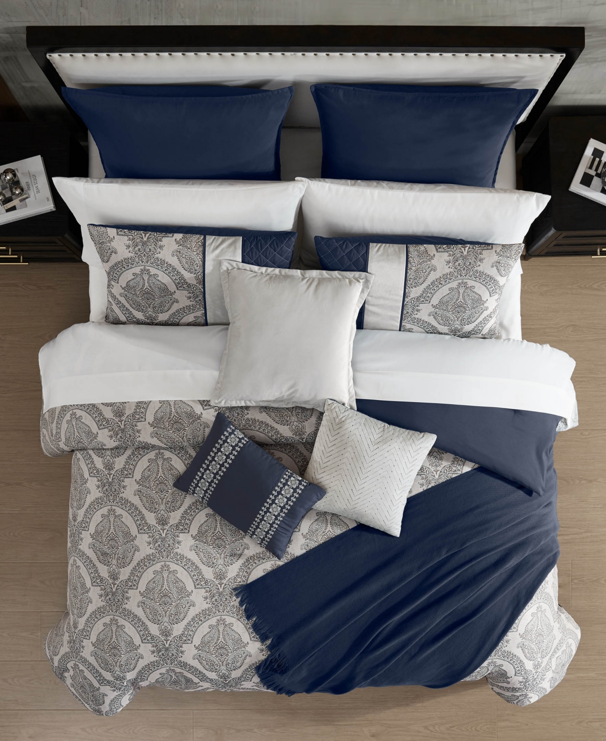 Hallmart Collectibles Teisha Damask 14-pc. Comforter Set, Queen In Multi