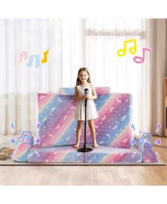 8-Piece Modular Kids Play Couch Sofa with Glow-in-the-Dark Accents – Fun and Safe Seating for Toddlers