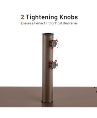 Square Weighted Patio Umbrella Base Stand 50 lbs Outdoor w/ 3 Adapters