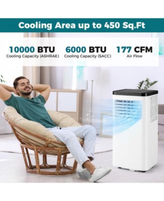 8000 BTU Portable Air Conditioner w/ Control Panel & Remote Control