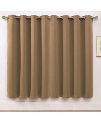 Set of 2 Thermal Room Darkening Grommet Top Curtains For Small Windows