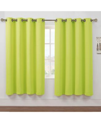Set of 2 Thermal Room Darkening Grommet Top Curtains For Small Windows