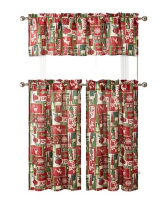 Country Lemon Vine Complete 3 Piece Kitchen Curtain Tier & Valance Set - 58 in. W x 56 in. L, Multi