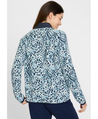 Animal Zip Mixed Media Cardigan