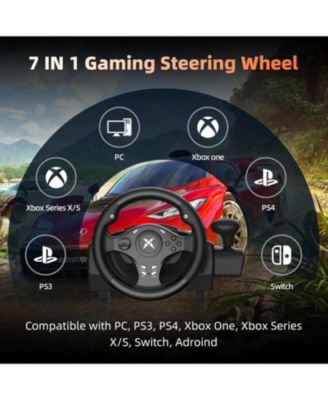 270°Racing Steering Wheel with Pedals & Vibration Feedback – Compatible with Xbox, PS4, PC, Switch, Android & More
