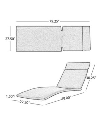 Chaise Lounge Cushion Set with Ties