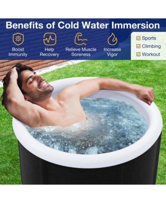 Ice Bath Tub for Adult Outdoor Ice Plunge Tub with Lid 66 Gal Capacity